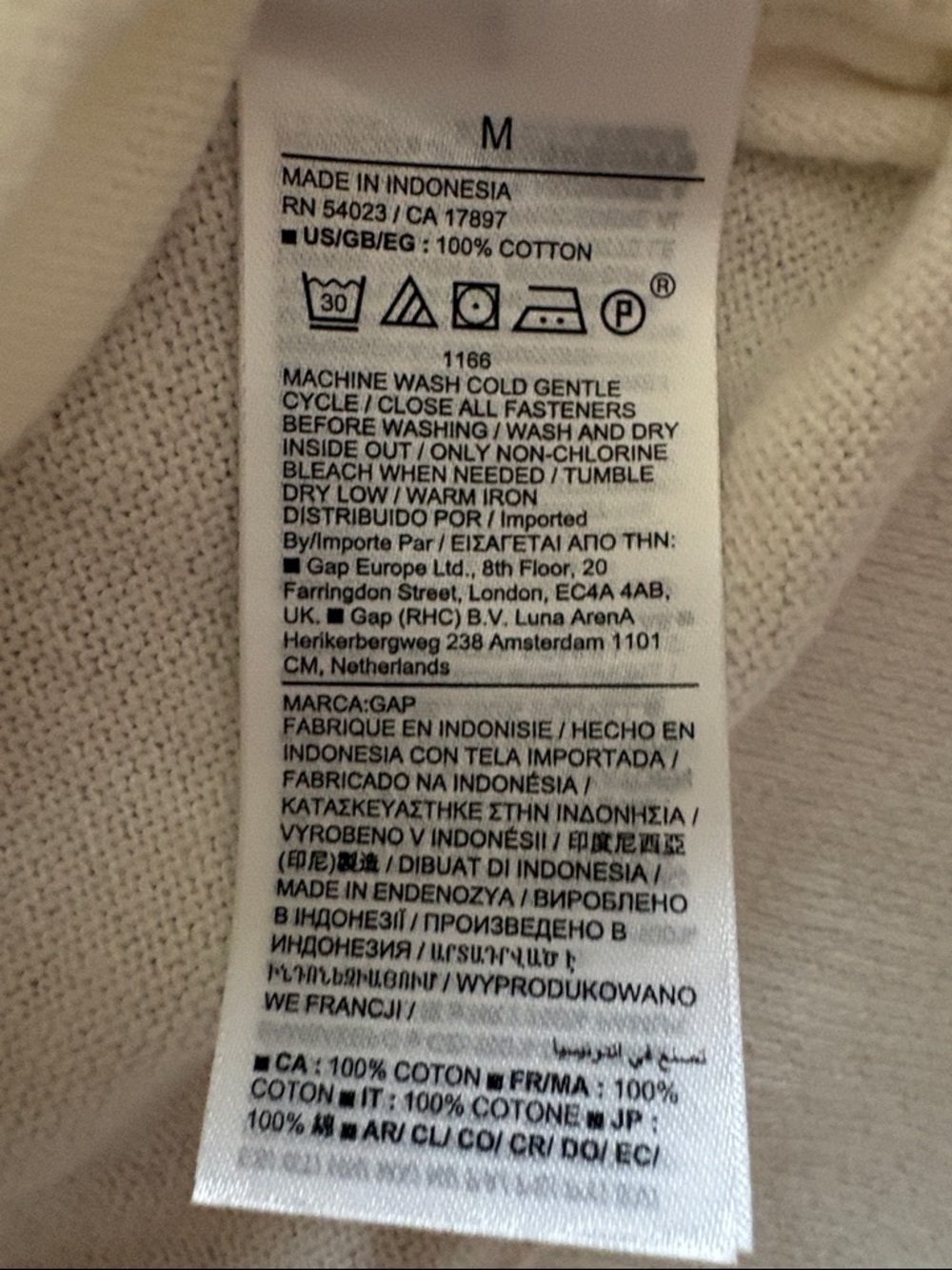 GAP Button-Front Cotton Knit Cardigan. Snowflake Milk Color. Sz M. Barely worn! - Picture 6 of 6